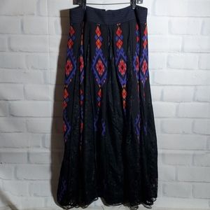 Wayward Fancies eShakti L-14 black lace long skirt